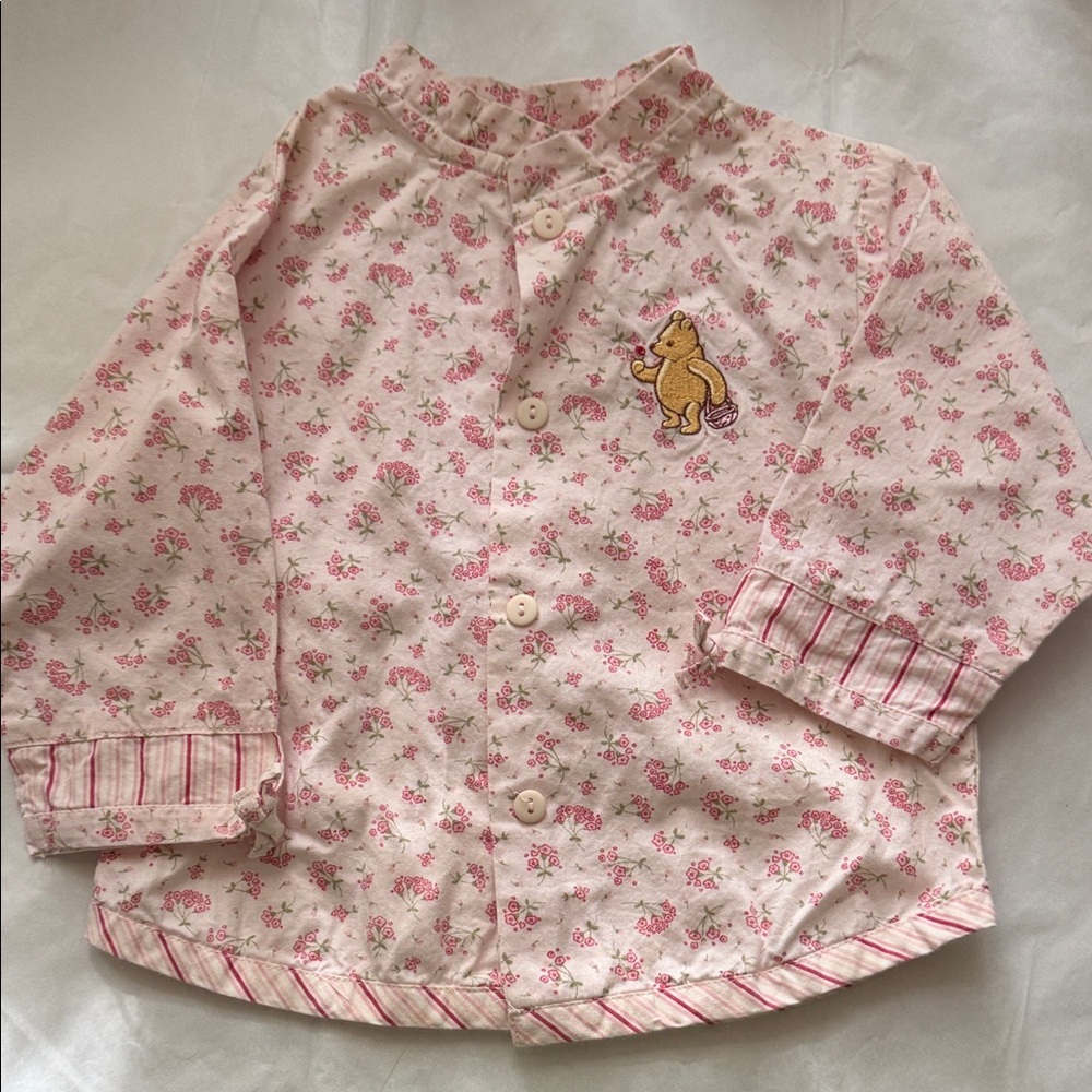 Floral Pink Button Down Kids Shirt
